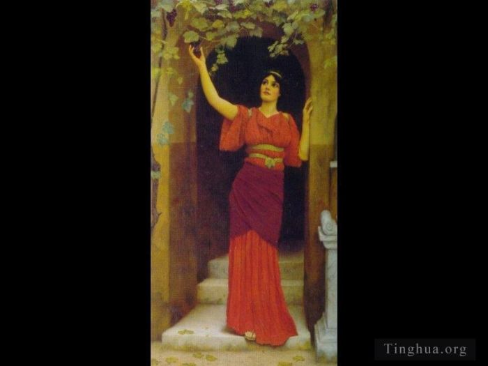 约翰·威廉·高沃德 的油画作品 -  《采摘葡萄的少女,1902》