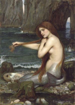 艺术家约翰·威廉姆·沃特豪斯作品《美人鱼》