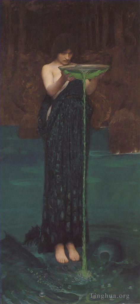 约翰·威廉姆·沃特豪斯 的油画作品 -  《瑟西·因维迪奥萨》