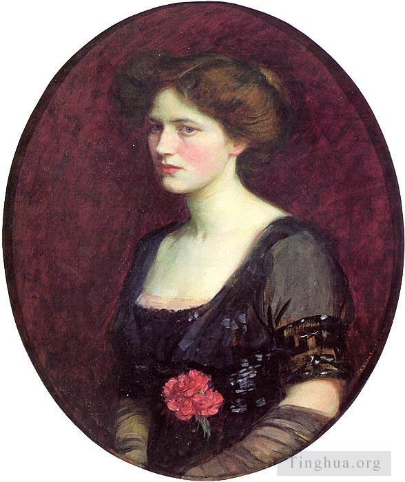 约翰·威廉姆·沃特豪斯 的油画作品 -  《查尔斯·施赖伯夫人的肖像》