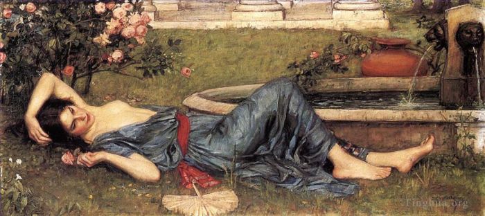 约翰·威廉姆·沃特豪斯 的油画作品 -  《甜蜜的夏天》