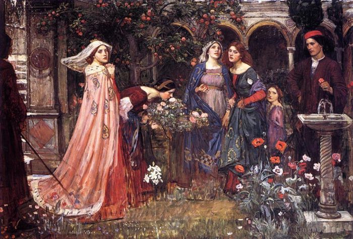 约翰·威廉姆·沃特豪斯 的油画作品 -  《迷人的花园》