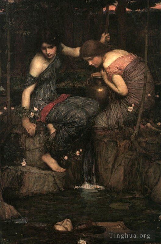约翰·威廉姆·沃特豪斯 的油画作品 -  《有水壶的妇女》