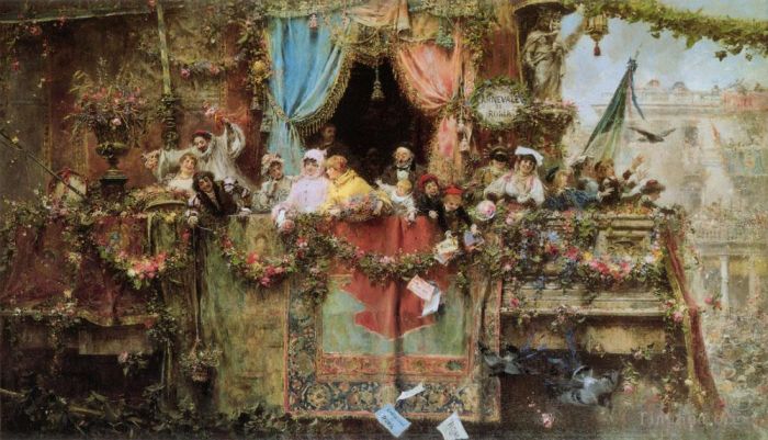 何塞·本立乌尔·耶·吉尔 的油画作品 -  《罗马狂欢节》