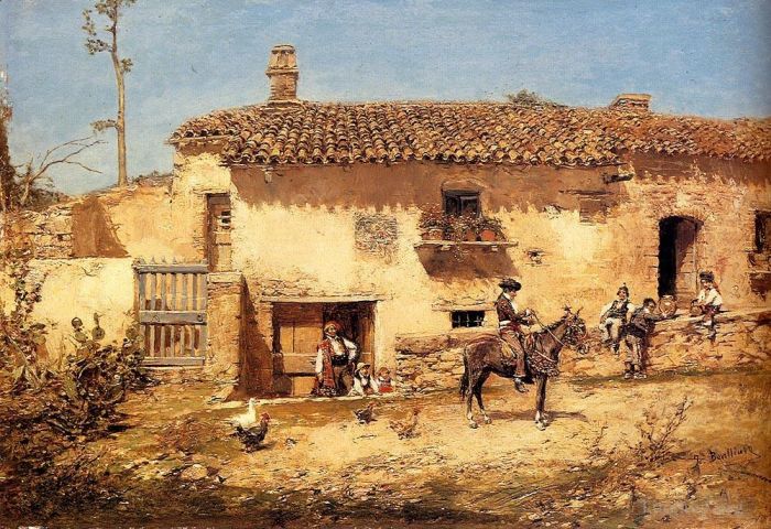何塞·本立乌尔·耶·吉尔 的油画作品 -  《西班牙农场》