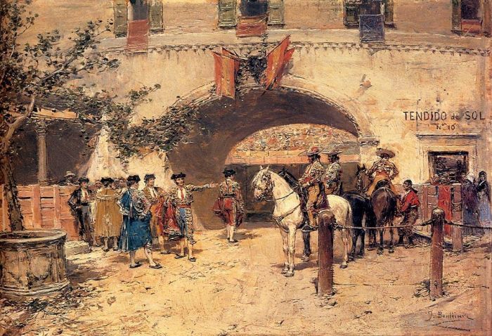 何塞·本立乌尔·耶·吉尔 的油画作品 -  《进入竞技场》