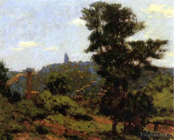 约瑟夫·柔德芬·代坎普 的油画作品 -  《乡村的夏天》