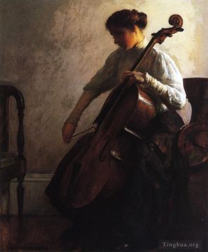 艺术家约瑟夫·柔德芬·代坎普作品《大提琴家》