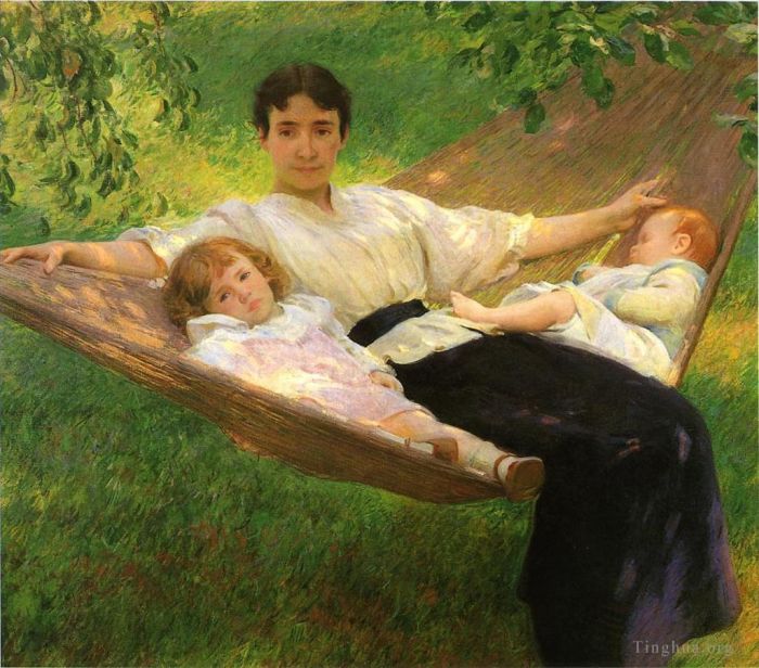 约瑟夫·柔德芬·代坎普 的油画作品 -  《吊床》