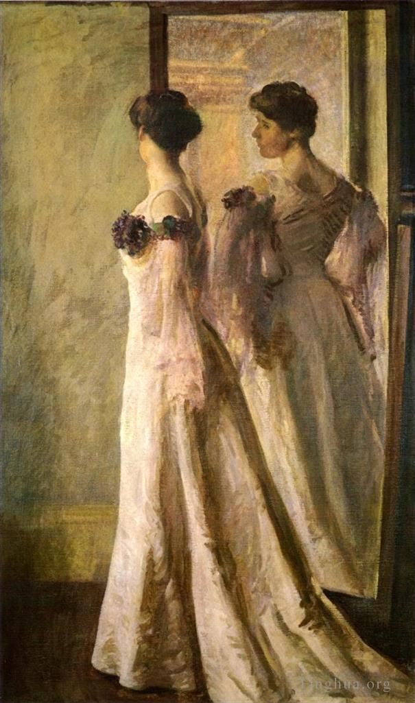 约瑟夫·柔德芬·代坎普 的油画作品 -  《天芥菜礼服》