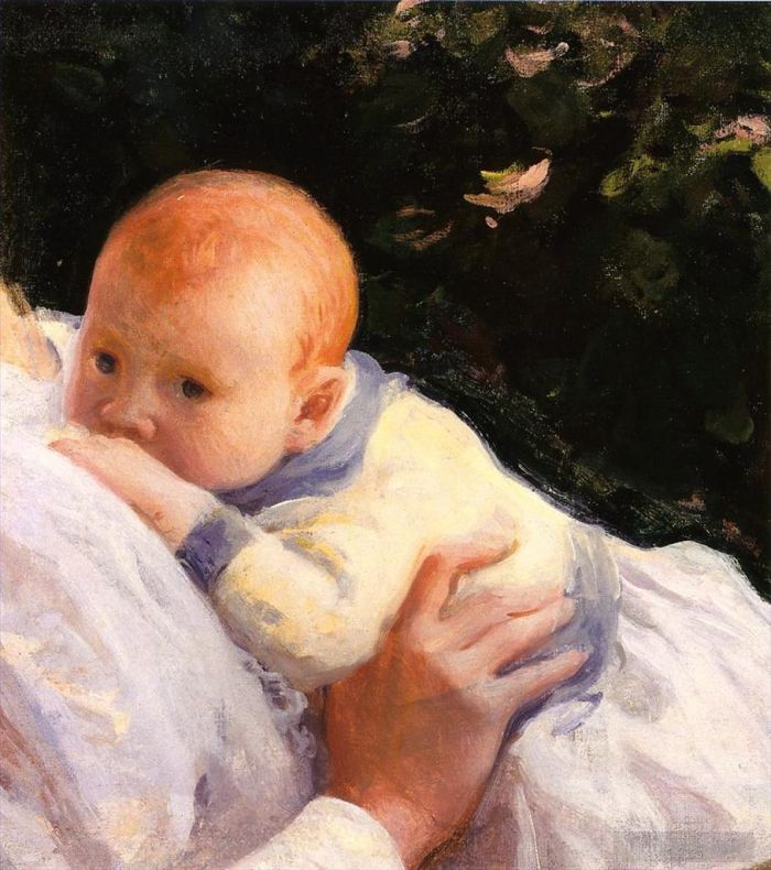 约瑟夫·柔德芬·代坎普 的油画作品 -  《婴儿时期的西奥多·兰伯特·德坎普》