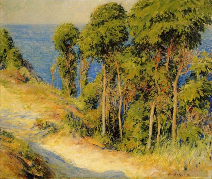 约瑟夫·柔德芬·代坎普 的油画作品 -  《海岸边的树木又名“通往大海的路”》