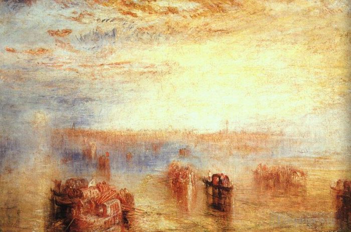约瑟夫·马洛德·威廉·特纳 的油画作品 -  《接近威尼斯,1843》