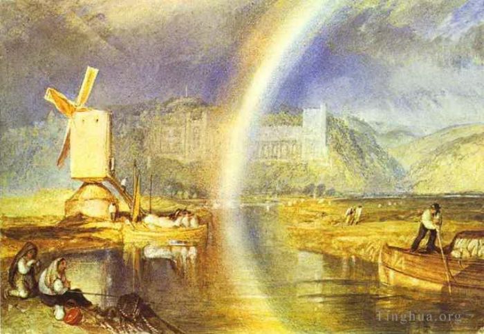 约瑟夫·马洛德·威廉·特纳 的油画作品 -  《阿伦德尔城堡与彩虹特纳》