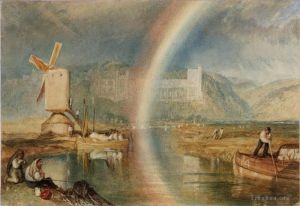 艺术家约瑟夫·马洛德·威廉·特纳作品《阿伦德尔城堡与彩虹细节特纳》