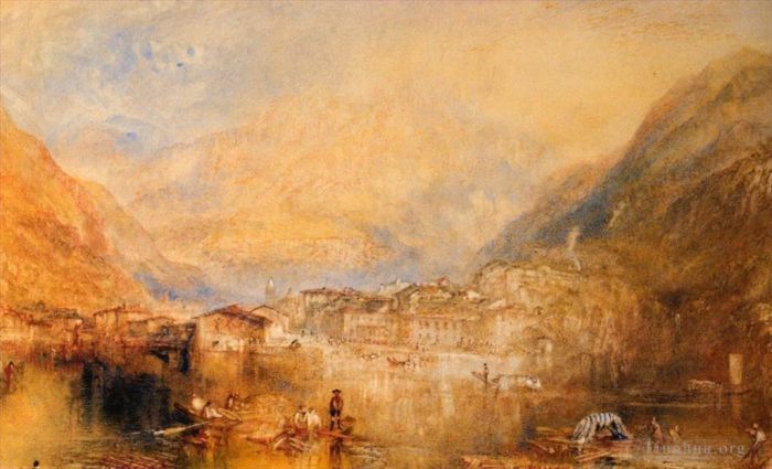 约瑟夫·马洛德·威廉·特纳 的油画作品 -  《卢塞恩湖的布伦嫩,(Brunnen)》