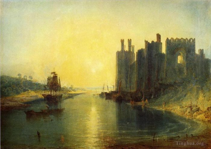 约瑟夫·马洛德·威廉·特纳 的油画作品 -  《卡那封城堡》