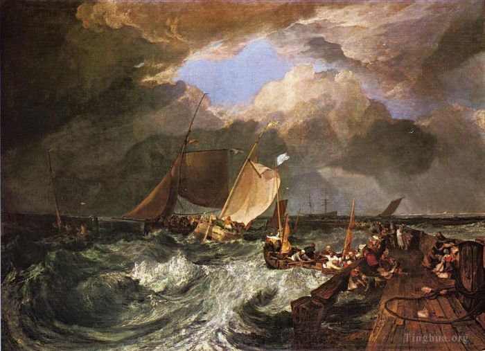 约瑟夫·马洛德·威廉·特纳 的油画作品 -  《加莱码头与法国波萨》