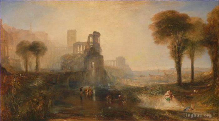 约瑟夫·马洛德·威廉·特纳 的油画作品 -  《卡利古拉宫和特纳桥》