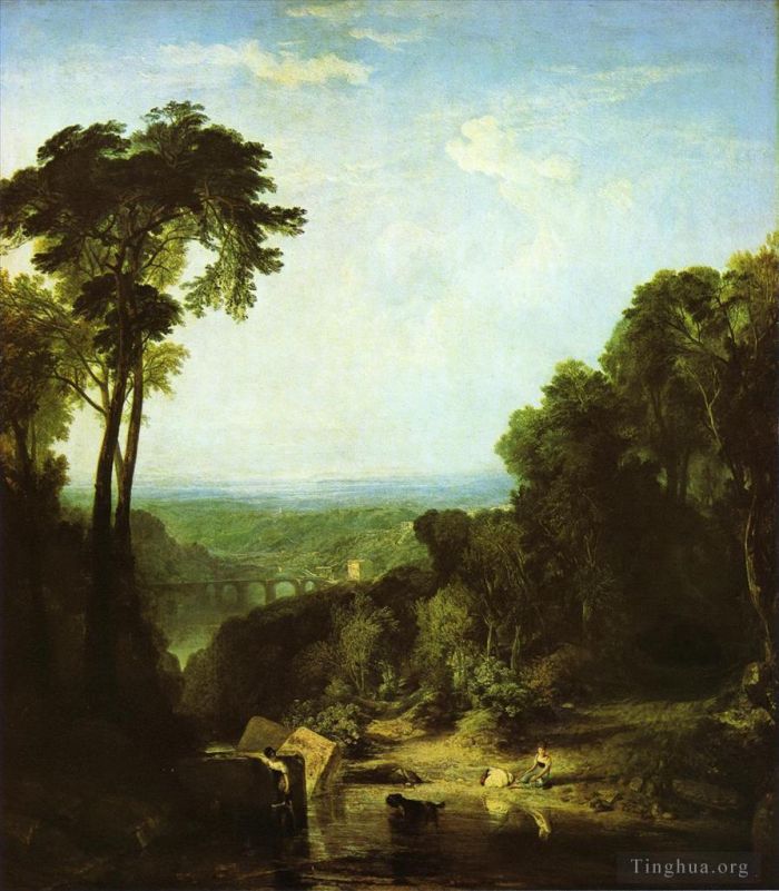 约瑟夫·马洛德·威廉·特纳 的油画作品 -  《跨过小溪》