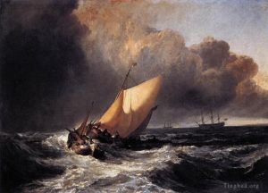 艺术家约瑟夫·马洛德·威廉·特纳作品《大风特纳中的荷兰船》