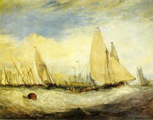 艺术家约瑟夫·马洛德·威廉·特纳作品《东考斯城堡,(East,Cowes,Castle),是帆船赛,J,Nash,Esq,的所在地》