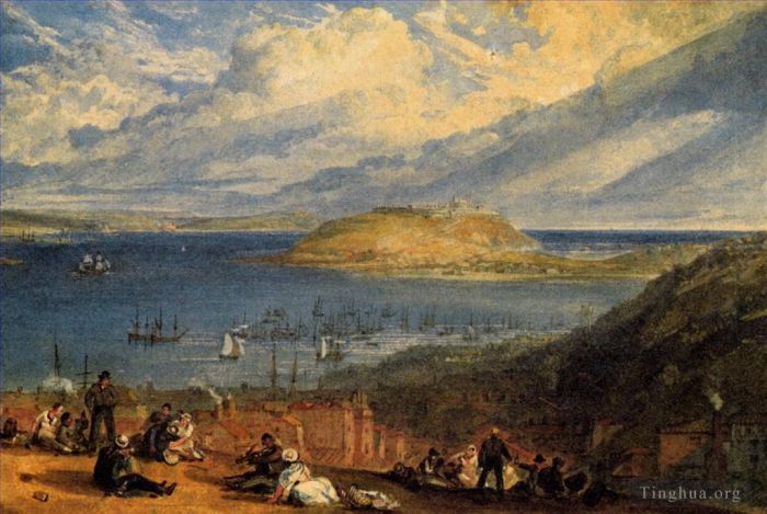 约瑟夫·马洛德·威廉·特纳 的油画作品 -  《康沃尔郡法尔茅斯港》