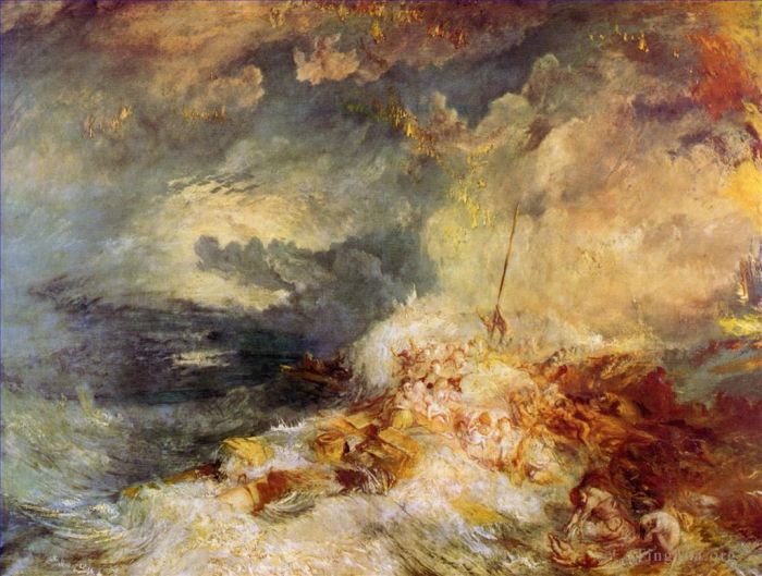 约瑟夫·马洛德·威廉·特纳 的油画作品 -  《海上特纳火灾》