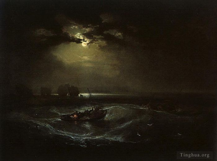 约瑟夫·马洛德·威廉·特纳 的油画作品 -  《海上渔民乔尔姆利海区》