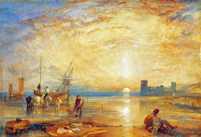 约瑟夫·马洛德·威廉·特纳 的油画作品 -  《弗林特城堡特纳》