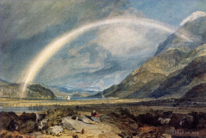 约瑟夫·马洛德·威廉·特纳 的油画作品 -  《Kilchern,城堡与,Cruchan,Ben,山脉苏格兰中午》