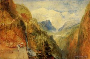 艺术家约瑟夫·马洛德·威廉·特纳作品《从罗奇堡到瓦莱达奥斯塔的勃朗峰》