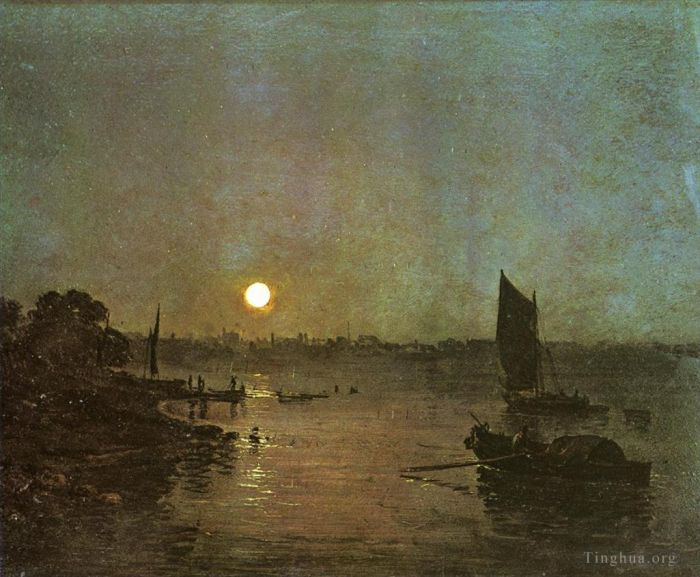 约瑟夫·马洛德·威廉·特纳 的油画作品 -  《米尔班克的月光故事》