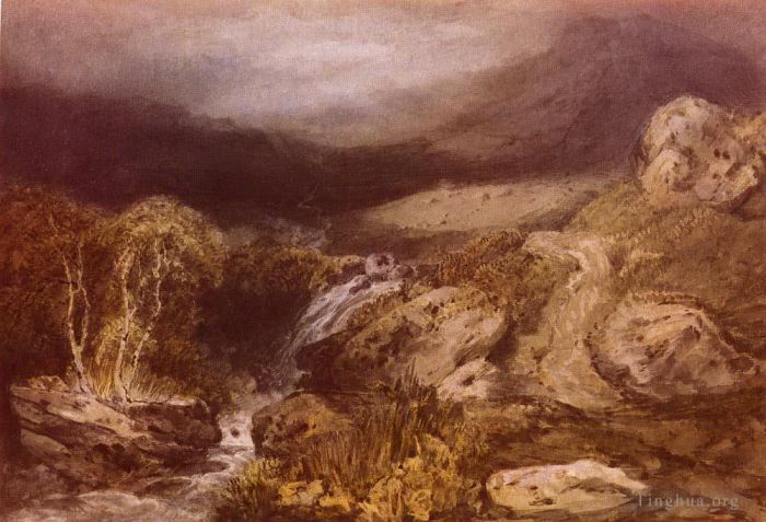 约瑟夫·马洛德·威廉·特纳 的油画作品 -  《山间溪流科尼斯顿·特纳》