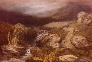 艺术家约瑟夫·马洛德·威廉·特纳作品《山脉溪流科尼斯顿》