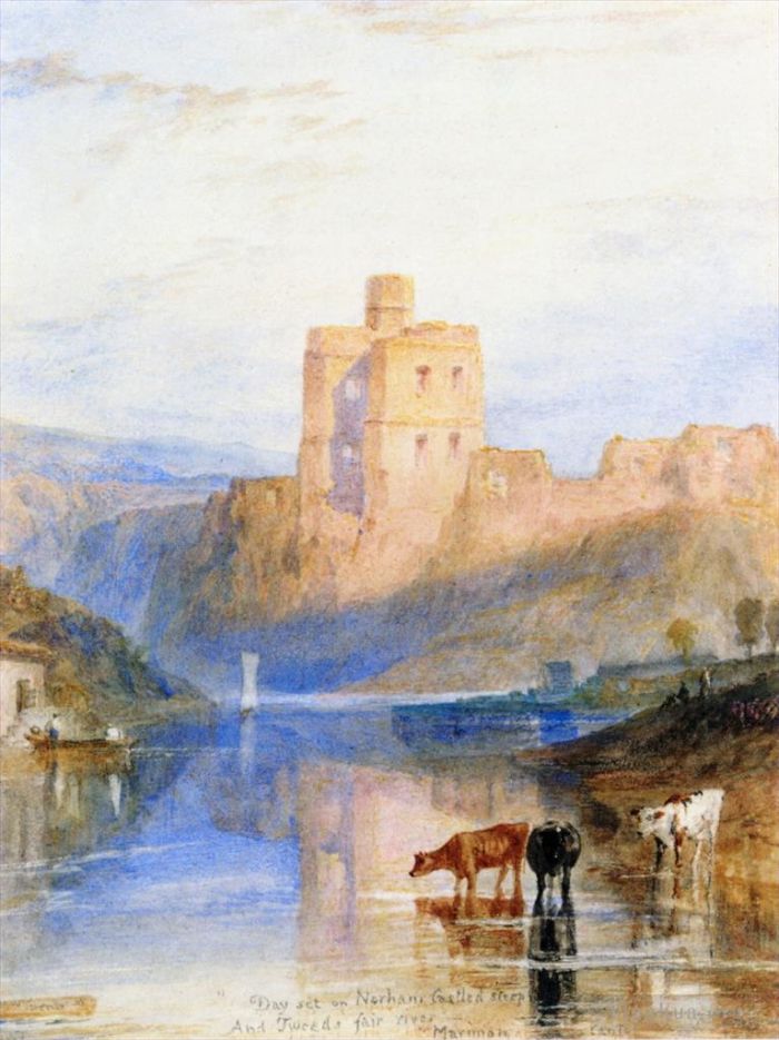 约瑟夫·马洛德·威廉·特纳 的油画作品 -  《特威德特纳河畔的诺勒姆城堡》