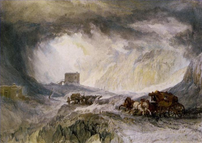 约瑟夫·马洛德·威廉·特纳 的油画作品 -  《塞尼斯山通道》