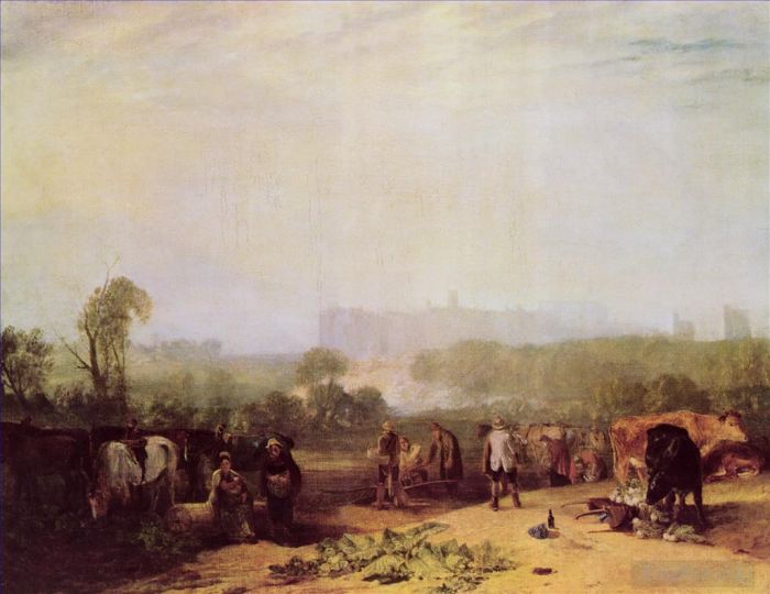 约瑟夫·马洛德·威廉·特纳 的油画作品 -  《在斯劳特纳附近犁萝卜》