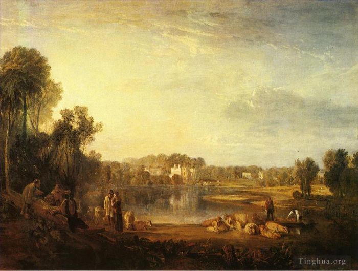 约瑟夫·马洛德·威廉·特纳 的油画作品 -  《特威克纳姆教皇别墅》
