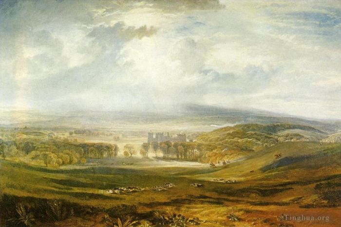 约瑟夫·马洛德·威廉·特纳 的油画作品 -  《雷比城堡达灵顿伯爵的所在地》