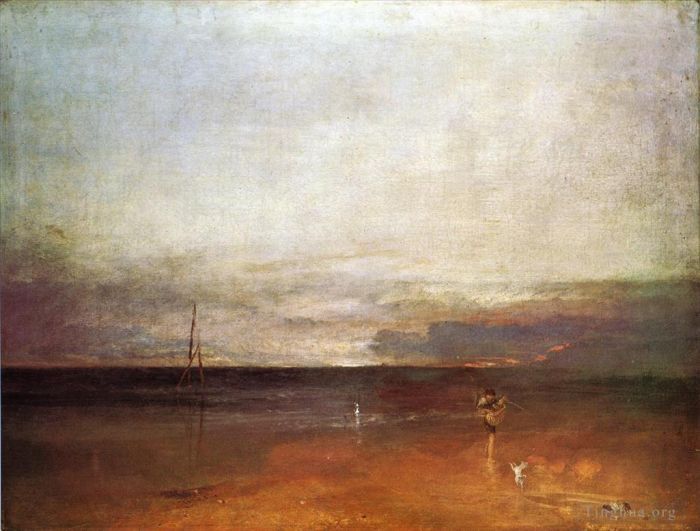 约瑟夫·马洛德·威廉·特纳 的油画作品 -  《洛基湾与人物,2》