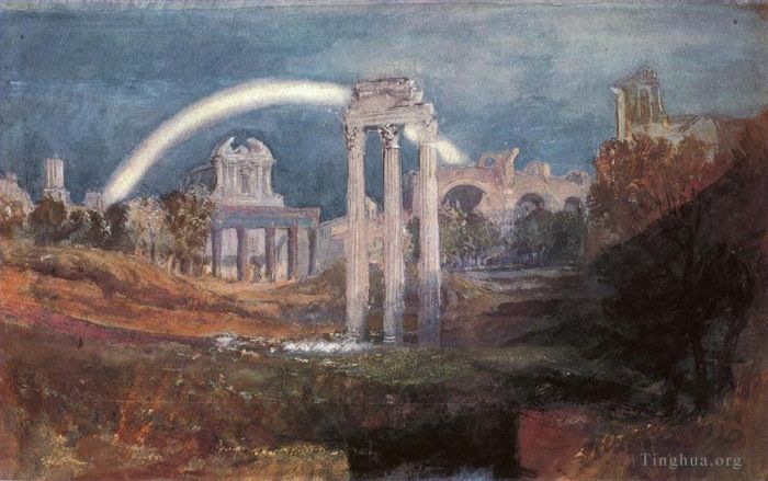 约瑟夫·马洛德·威廉·特纳 的油画作品 -  《罗马,彩虹论坛》