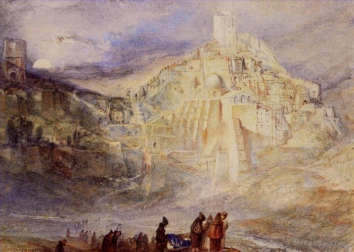 约瑟夫·马洛德·威廉·特纳 的油画作品 -  《圣萨布斯和凯德伦溪》