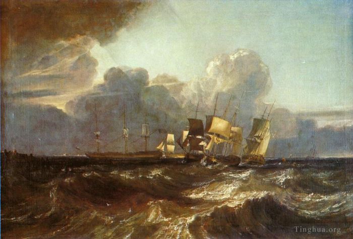 约瑟夫·马洛德·威廉·特纳 的油画作品 -  《准备驶往安克雷奇的船只，又名埃格雷蒙特海片》