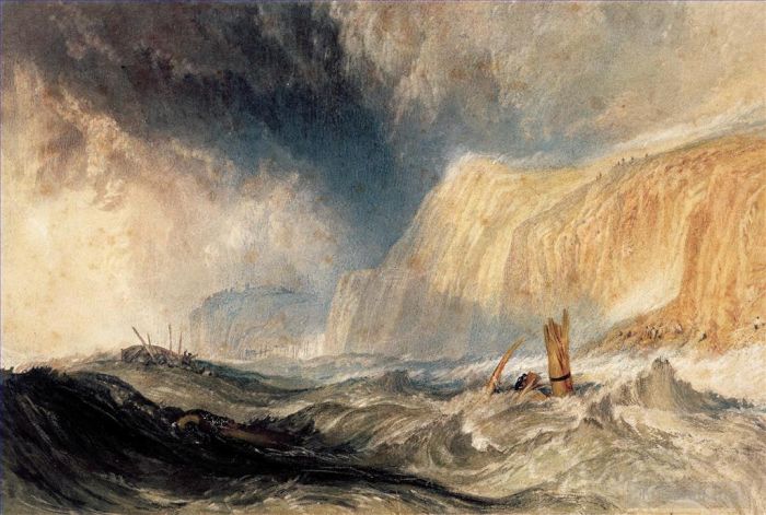 约瑟夫·马洛德·威廉·特纳 的油画作品 -  《黑斯廷斯·特纳附近的沉船》