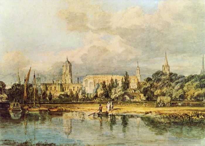 约瑟夫·马洛德·威廉·特纳 的油画作品 -  《从草地看基督教堂等的南面景观》