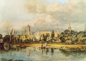 艺术家约瑟夫·马洛德·威廉·特纳作品《从草地看基督教堂等的南面景观》