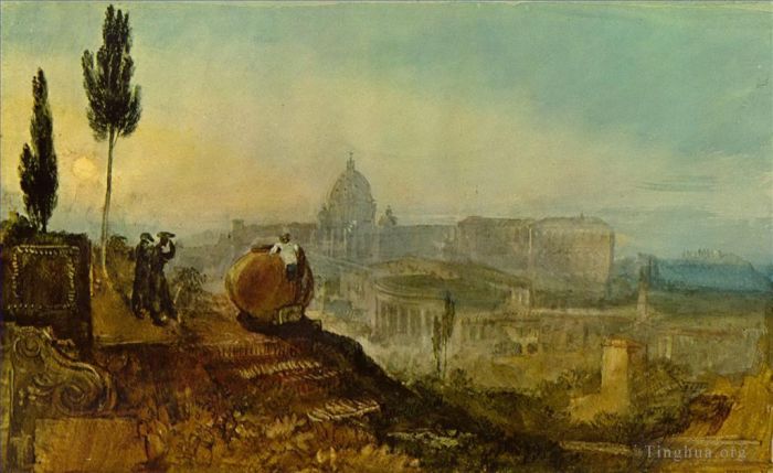 约瑟夫·马洛德·威廉·特纳 的油画作品 -  《来自南特纳的圣彼得教堂》
