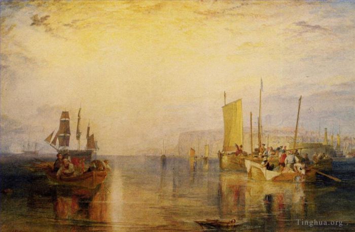 约瑟夫·马洛德·威廉·特纳 的油画作品 -  《马盖特日出鳕鱼钓鱼》