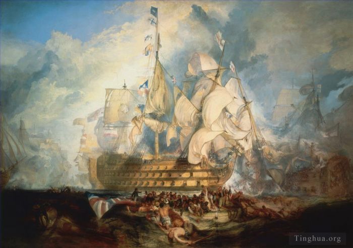 约瑟夫·马洛德·威廉·特纳 的油画作品 -  《特拉法尔加·特纳之战》